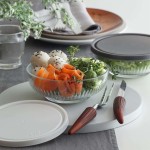 2600ML Glass Bowl With White Lid