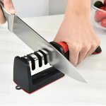 Premium 4-STAGE Knife Sharpener Kit - Tungsten & Diamond Coated With Ceramic For Effortless Sharpening