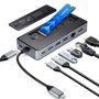 Orico Usb-c Hub With M.2 SSD Enclosure 8-IN-1 USB C Docking Station Fits M.2 Nvme/sata SSD 10GBPS 4K@60HZ HDMI 100W Pd Ethernet - OM28PR