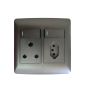 Ht Double Plug Socket 4X4 Black 1XSA 1XEURO 16A 220V