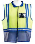 2TONE Yellow blue Reflective Sleeveless Waist Jacket LVL3 Zip Id
