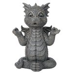 Pacific Giftware Garden Dragon Meditation Inner Peace Yoga Decorative Garden Accent Sculpture Stone Finish 10 Inch Tall