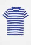 PoP Candy Striped Crew Neck Tee - Blue & White
