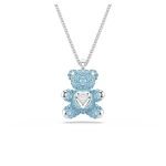 Swarovski Teddy Pendant Bear Blue Rhodium Finish