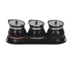 4 Pieces Set Kitchen Seasoning 3 Jar With Stainless Steel Spoon And Holder