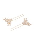 Goldair Gold Diamante Flower Cluster Pins 2-PACK