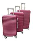 Smte 3 Piece Hard Outer Shell Protected Lightweight Luggage Set Plum With Keychain