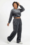 Wide Leg Trousers - 40 Charcoal