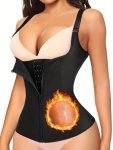 Front Buckle Shaping Tank Tops Waist Trainer Tummy Control Slimmer Zipper Top Women's Underwear & Shapewear