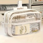 Large Pencil Case Stationery Bag Pencil Case Large Capacity Pencil Case Handheld Pencil Case Stationery Case Cosmetics Portable