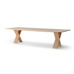3.0M Cross Leg Dining Table Oak
