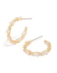 Goldair Gold Plated Cubic Zirconia Teardrop Medium Open Hoop Earrings