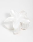 White Frangipani Flower Claw Clip