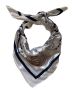 Ladies Silk Scarf With Ship Pattern White And Blue