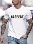 Letter Respect Pattern Print Men's T-Shirt Graphic Tee Men's Summer Clothes Men's Outfits