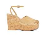 Suede Platform Sandals -wood