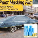 25M Automotive Paint Masking Film Roll - Plastic Protection Film For Car Painting - Durable No-residue Blue Paint Protection Tap