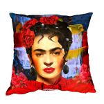 Red Frida Kahlo On Painted Blue Luxury Scatter