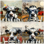 Tear Resistant Deco Print Cool Cow