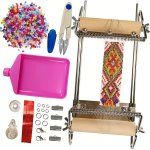 Second Generation Adjustable Bead Looming Kit With Seed Beads Large Eye Curved Beading Needle Bead Funnel Tray Lobster Clasp Ope