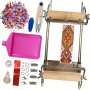 Second Generation Adjustable Bead Looming Kit With Seed Beads Large Eye Curved Beading Needle Bead Funnel Tray Lobster Clasp Open Ring And Bead Mat