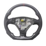Replacement D Shape Real Carbon Fiber Steering Wheel With Leather Compatible For Audi A4 B6 2000-2006 With Button