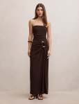 Keely Strapless Jersey Maxi Dress - 18 Bitter Chocolate