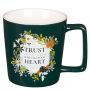 Mug - Trust In The Lord With All Your Heart Black With Pink Rim