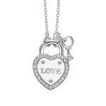 Cde Leia Heart Love Lock Necklace With Swarovski Crystals