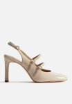 Slingback Court Shoes - Light Beige