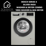 Bosch Series 4 - Silver Inox Washer & Dryer Combo - 10 6KG Washer Dryer