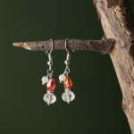 Christmas Minimalist Earrings With Glass Beads And Cubic Zirconia Assorted - Santa