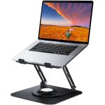 Joyeky Laptop Stand For Desk Adjustable Computer Stand With 360 Rotating Base Ergonomic Laptop Riser For Collaborative Work Fold