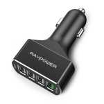 4 Port 54W 1XQC3.0|3XUSB Car Charger Black