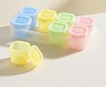 8 Piece Silicone Baby Food Storage Container Set With Tray - Multi Colour