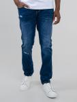Abrasion Denim Slim Fit - Dark Blue - Dark Blue 42