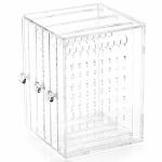 Ranit Acrylic Jewelry Storage Box Earring Display Stand Organizer Holder With 3 Vertical Drawer Transparent