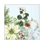 White Poinsettia Serviette 33X33CM