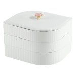 Flower Form Pu Leather Jewellery Display Organiser - Cream