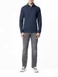 Polo Essential Pique Ls Navy Golfer - XL Blue