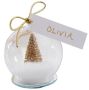 Gold Glitter Place Cards Of 4 Snow Globe - Gold