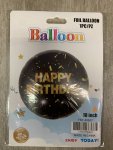 Happy Birthday 18 Inch Foil Blkgold