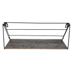 Wood And Metal Wall Shelf 1 Rack Lines 40CM