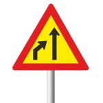 Left Lane Ends Temporary Road Sign TW215