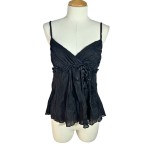 Black Spaghetti Strap Empire Waist Top - S