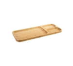 1 Large Compartment And 2 Side Compartments Bamboo Appetizer Platter JC-118