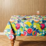 Carmel Designer Pop Fruit Tablecloth Aqua - 10-12 Seater 150X340CM