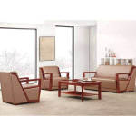 Wood Frame Workspace Office Sofa Set - Brown
