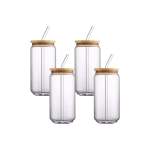 4 Piece 500ML Glass Tumbler Set Clear
