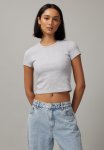 Ruby Rib Baby Tee - Grey Marle